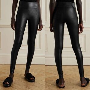 Spanx Black Faux Leather High-Rise Shaping Leggings Womens Size 1X New NWT $98